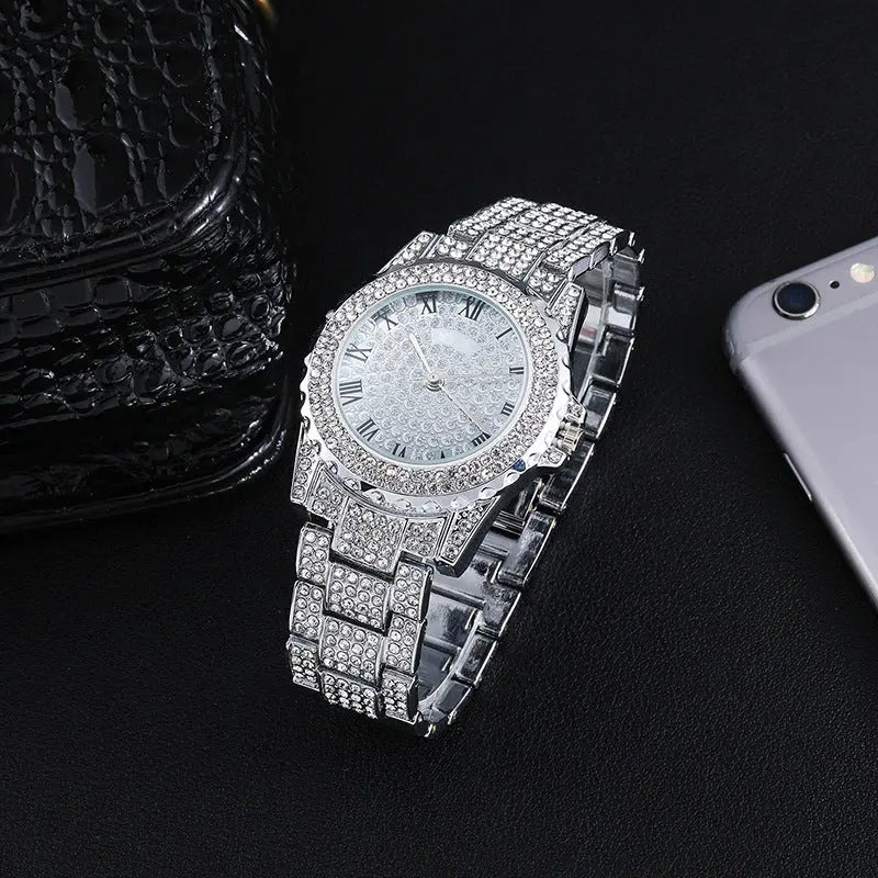 Personalized Diamond Full Diamond Starry Hip-hop Watch Fashion Big Dial Womens & Mens Apparel Fine Jewelery Accessories Fashion Personalized Diamond Full Diamond Starry Hip-hop Watch Fashion Big Dial