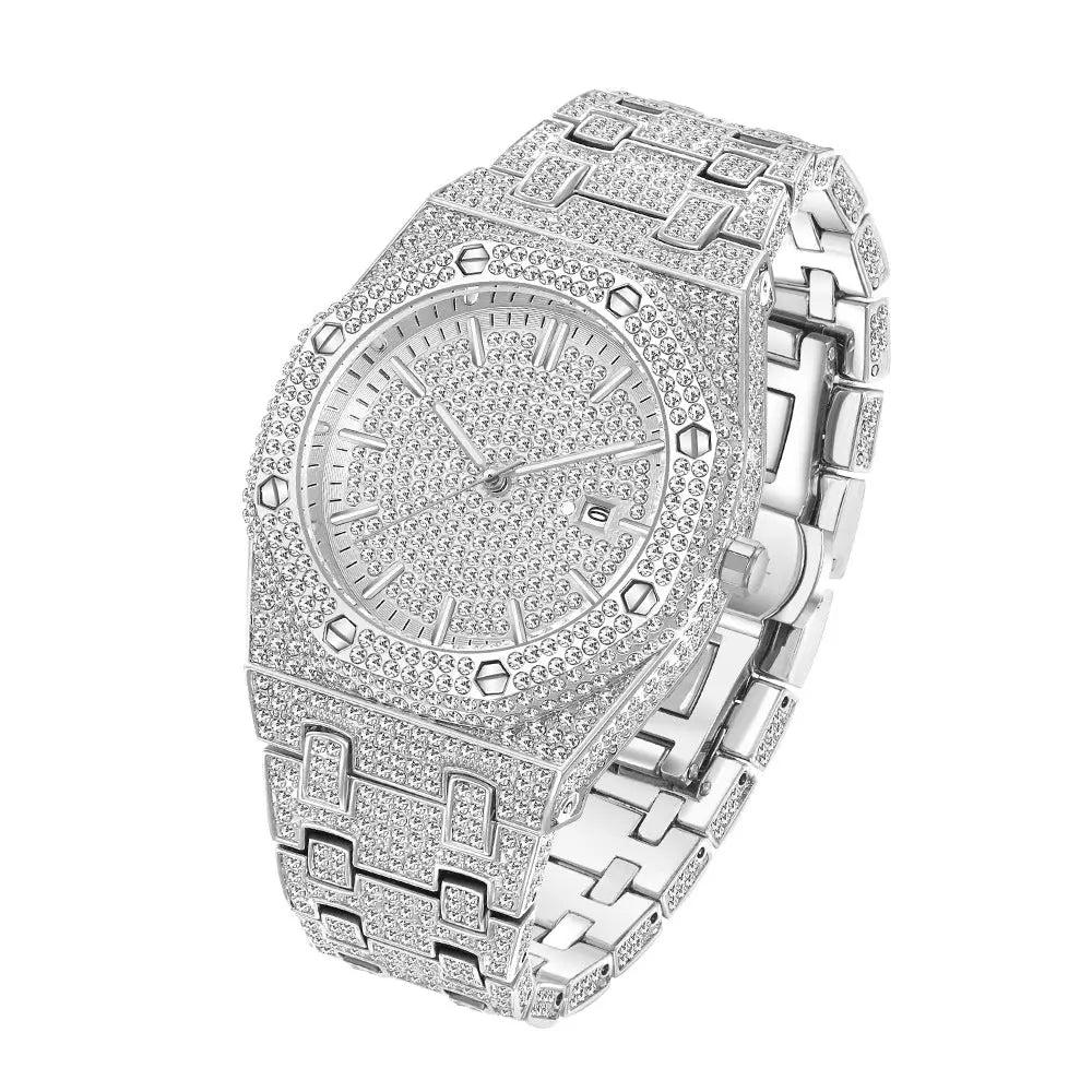 Fashion Rap Ice Hip Hop Full Diamond Large Dial Quartz Men's Watch Womens & Mens Apparel Fine Jewelery Accessories Fashion Fashion Rap Ice Hip Hop Full Diamond Large Dial Quartz Men's Watch
