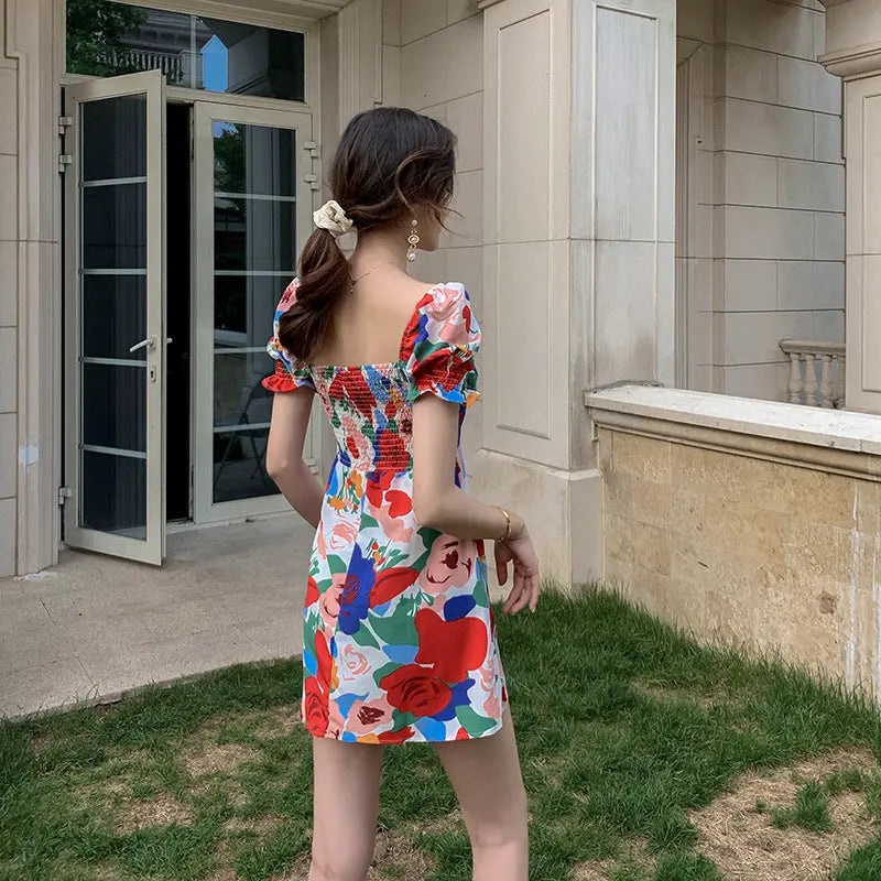 Womens Summer Puff Sleeve Square Neck Dress Womens & Mens Apparel Fine Jewelery Accessories