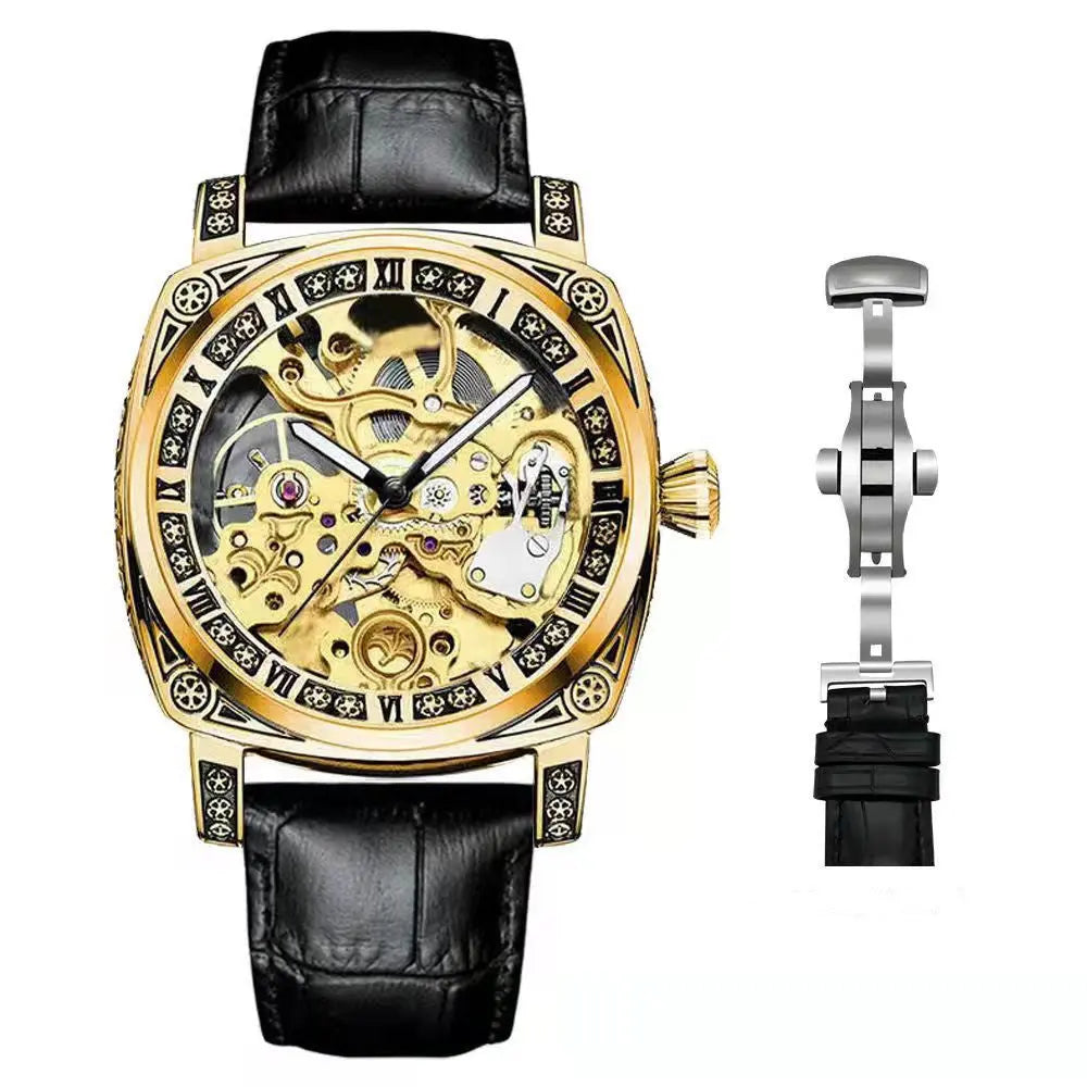 Men's Casual Skeleton Automatic Mechanical Watch Womens & Mens Apparel Fine Jewelery Accessories