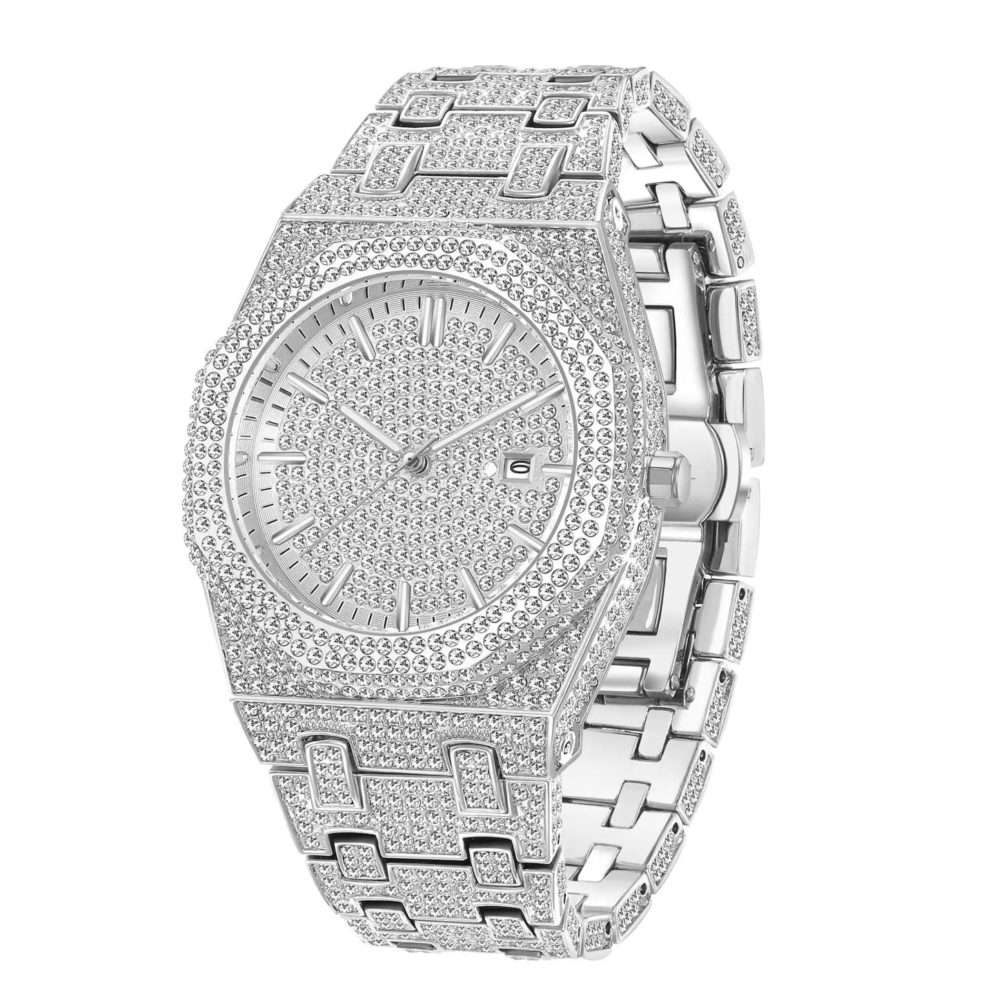 European Hip Hop Full Diamond Arabic Scale Niche Quartz Men's Watch Womens & Mens Apparel Fine Jewelery Accessories Fashion European Hip Hop Full Diamond Arabic Scale Niche Quartz Men's Watch