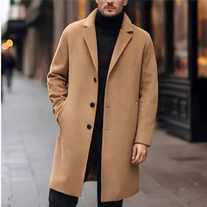 New Men's Casual Wool Coat Long Style Womens & Mens Apparel Fine Jewelery Accessories Clothing