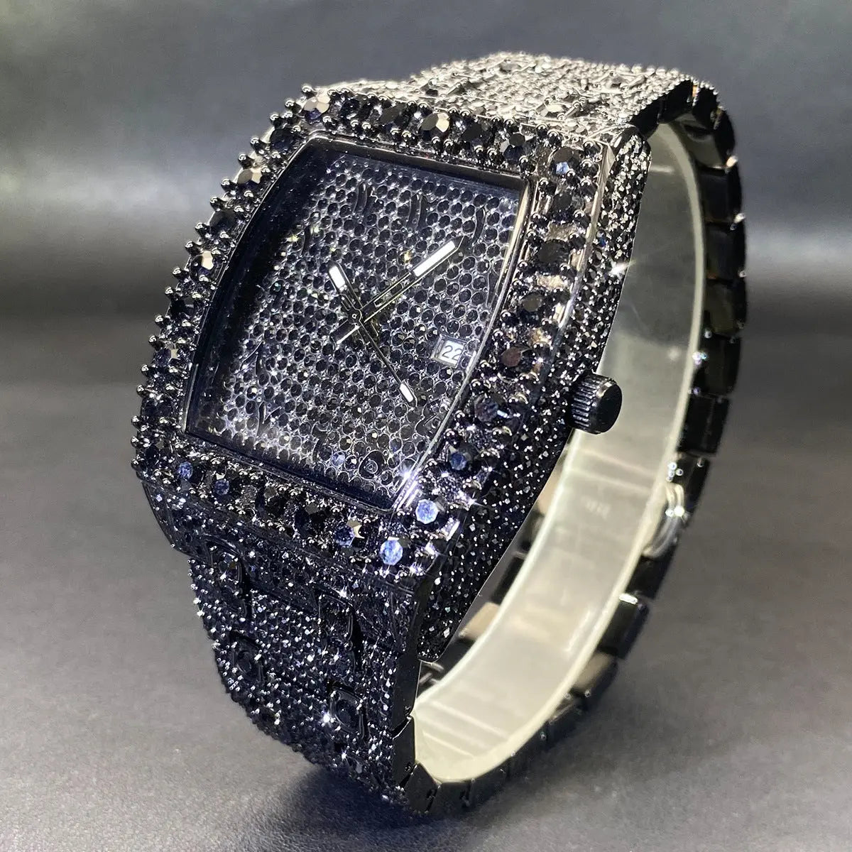 MISS FOX New Hip Hop Men's Brand Full Rhinestone Dating Quartz Watch Womens & Mens Apparel Fine Jewelery Accessories Fashion MISS FOX New Hip Hop Men's Brand Full Rhinestone Dating Quartz Watch