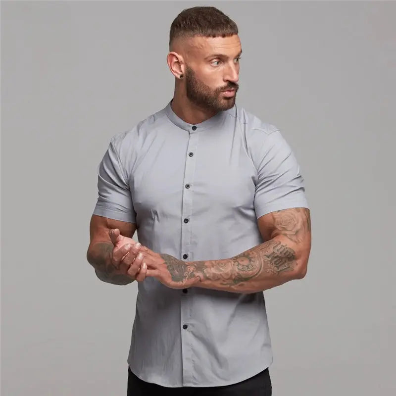 New Summer Shirt  Fitness Clothing Cotton Tops Short Sleeve Sports Shirts Brand Mens Short Cool Casual Fashion Breathable Shirt Womens & Mens Apparel Fine Jewelery Accessories Clothing