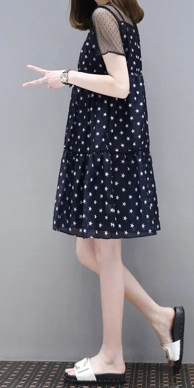 Womens Star Print A-Line Dress Womens & Mens Apparel Fine Jewelery Accessories