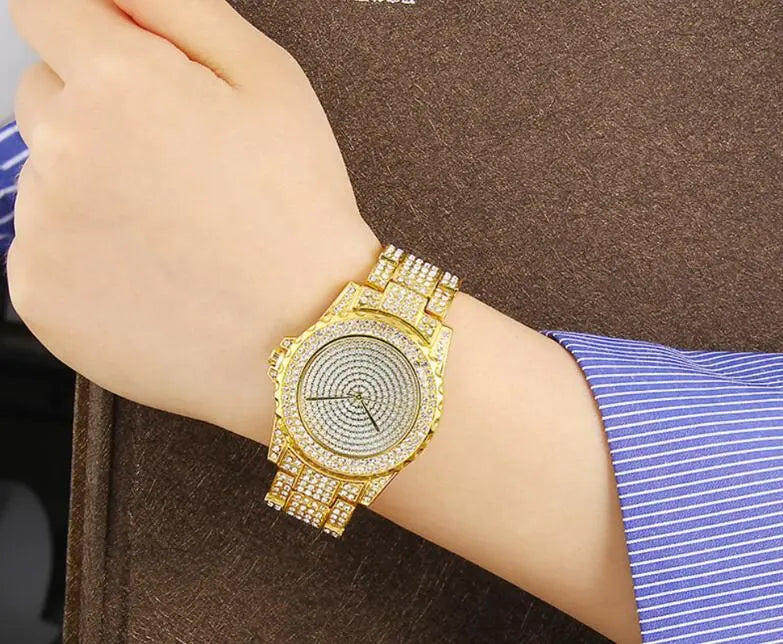 Fashion Bling Casual Ladies Female Quartz Gold Watch Crystal Diamond Womens & Mens Apparel Fine Jewelery Accessories Fashion Fashion Bling Casual Ladies Female Quartz Gold Watch Crystal Diamond