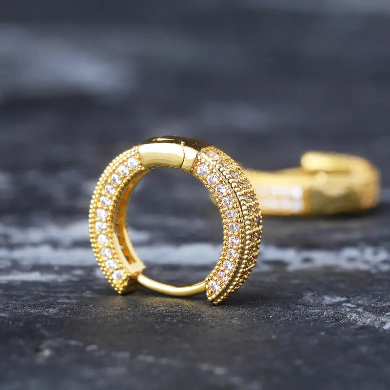 Hoop Earrings Full Of Zircon Bling Male And Female Hip-hop Earrings Womens & Mens Apparel Fine Jewelery Accessories Fashion Hoop Earrings Full Of Zircon Bling Male And Female Hip-hop Earrings