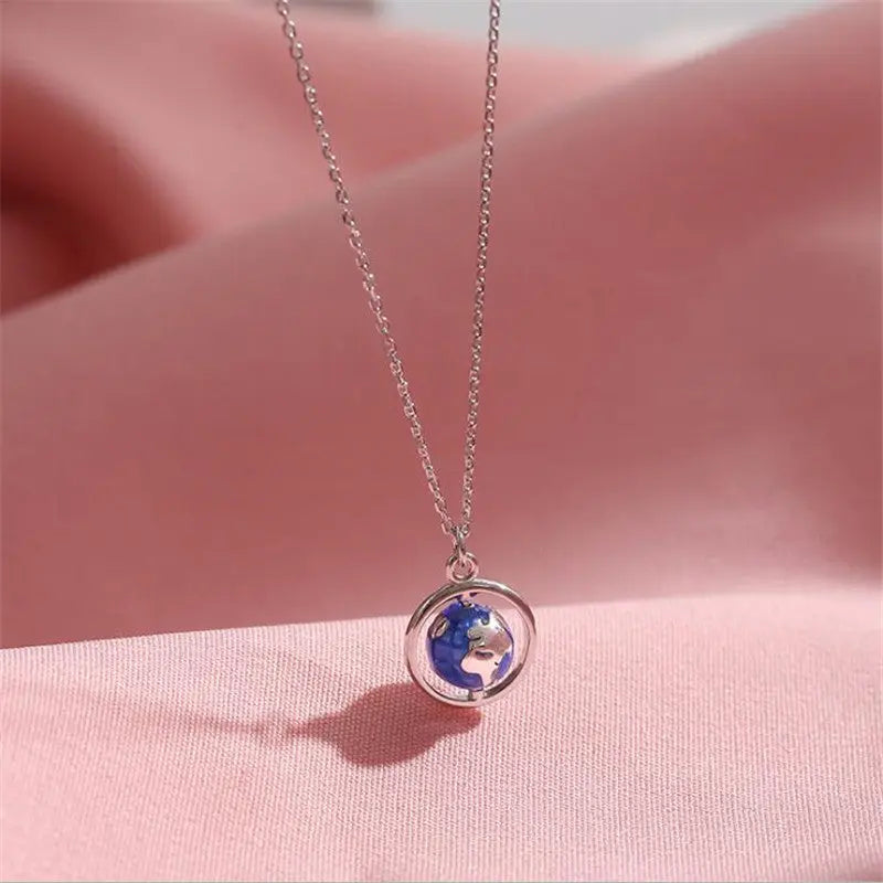 Earth Shape 925 Jewelry Necklace Womens & Mens Apparel Fine Jewelery Accessories