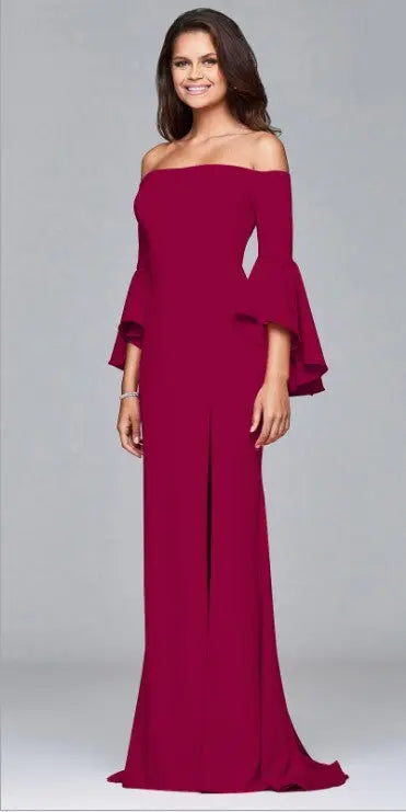 Red Long Dress Womens Sexy Evening Gown Lady Dress Womens & Mens Apparel Fine Jewelery Accessories