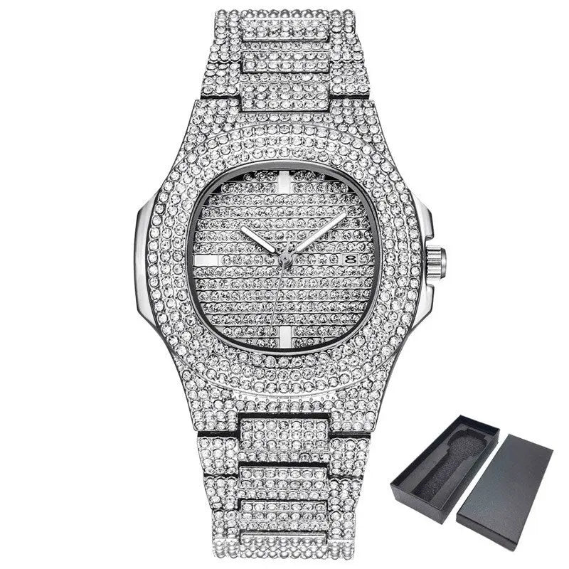 Dropshipping ICE-Out Bling Diamond Luxury Watch Men Gold Hi Womens & Mens Apparel Fine Jewelery Accessories Fashion Dropshipping ICE-Out Bling Diamond Luxury Watch Men Gold Hi