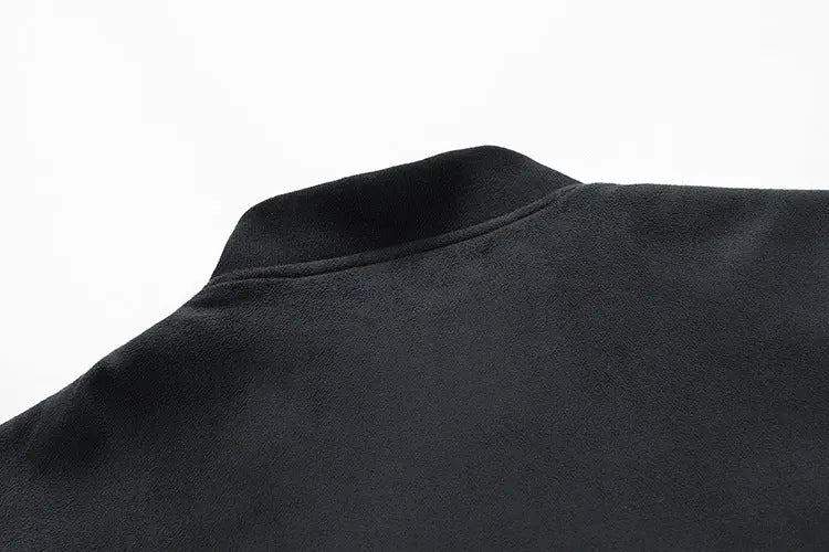 Suede Stand Collar Men's Jacket Double Zipper Pocket Clothing Mens Womens & Mens Apparel Fine Jewelery Accessories
