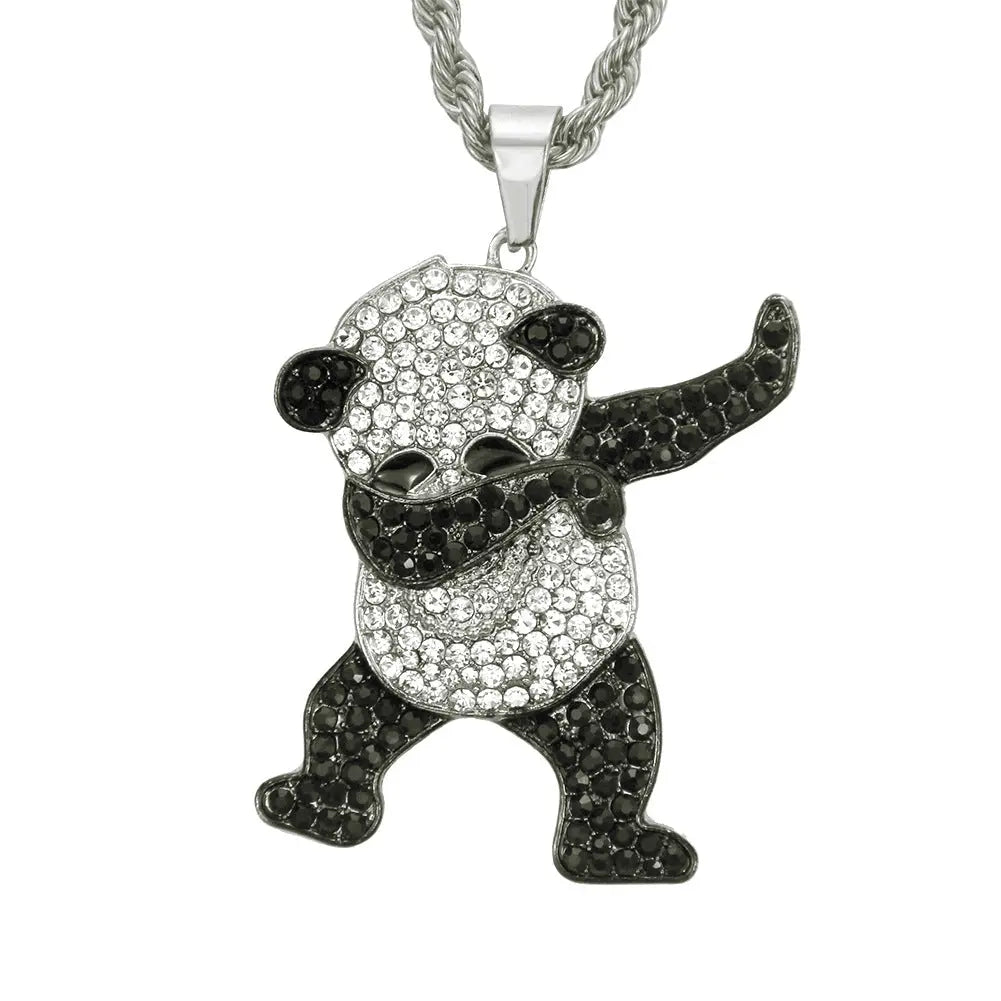 Hip-hop Cool Hip-hop Panda Diamond Pendant Womens & Mens Apparel Fine Jewelery Accessories Fashion Hip-hop Cool Hip-hop Panda Diamond Pendant