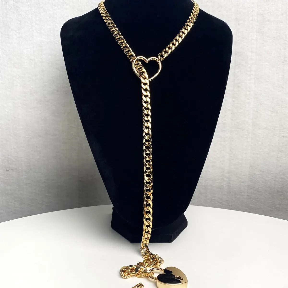 Fashion Jewelry 2024 New Slip Chain Necklace Heart O-Ring Rock Cuban Long Necklace Adjustable Heart Shaped Lock Core With Key null Fine Jewelery Fashion Jewelry 2024 New Slip Chain Necklace Heart O-Ring Rock Cuban Long Necklace Adjustable Heart Shaped Lock Core With Key