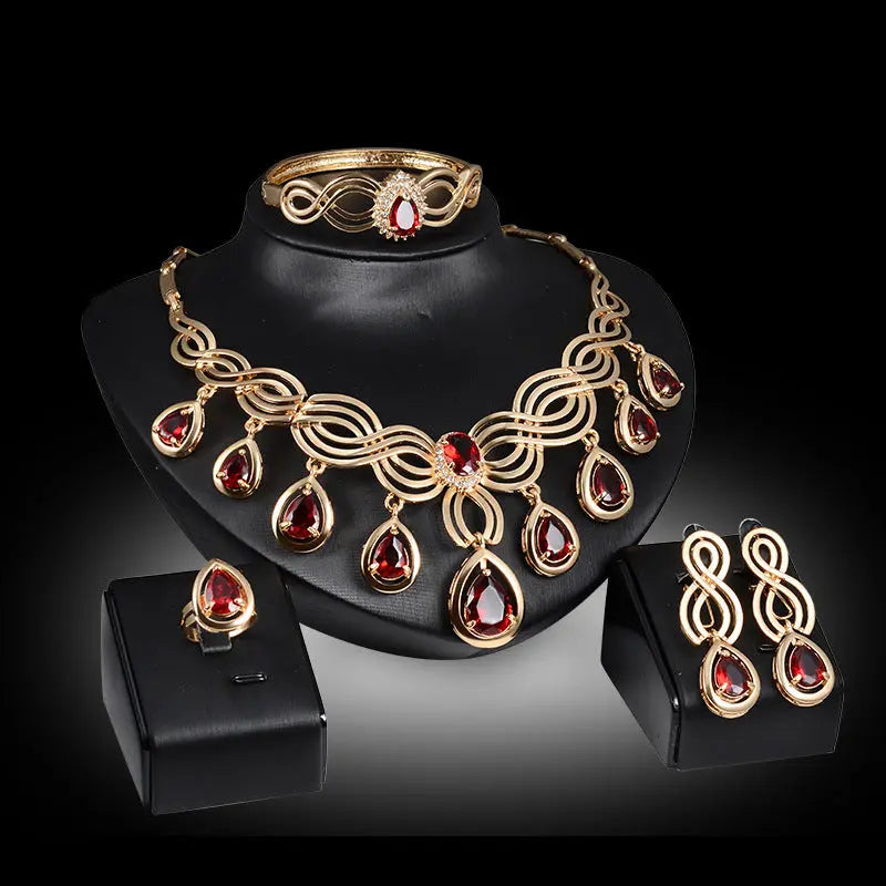 Set Jewelry Fashion Gems Necklace And Earrings Alloy Jewelry Womens & Mens Apparel Fine Jewelery Accessories Fine Jewelery Set Jewelry Fashion Gems Necklace And Earrings Alloy Jewelry