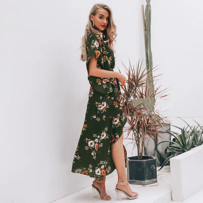 Printed Long Dress Womens Slit Dress Hot Sale Womens & Mens Apparel Fine Jewelery Accessories