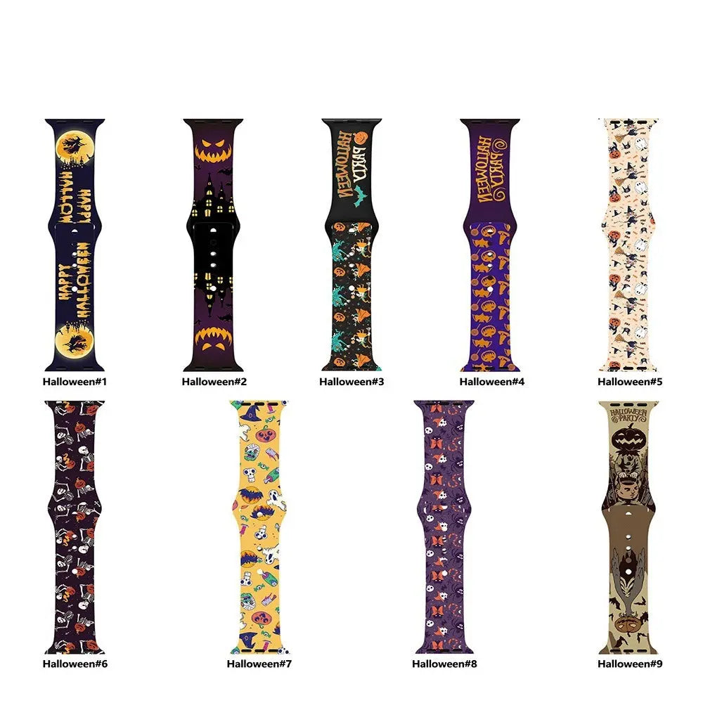 Halloween Series Color Printed Silicone Sports Strap Womens & Mens Apparel Fine Jewelery Accessories