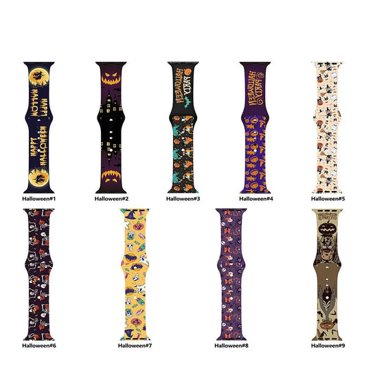 Halloween Series Color Printed Silicone Sports Strap Womens & Mens Apparel Fine Jewelery Accessories