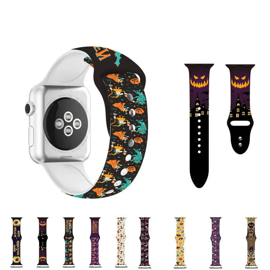 Halloween Series Color Printed Silicone Sports Strap Womens & Mens Apparel Fine Jewelery Accessories