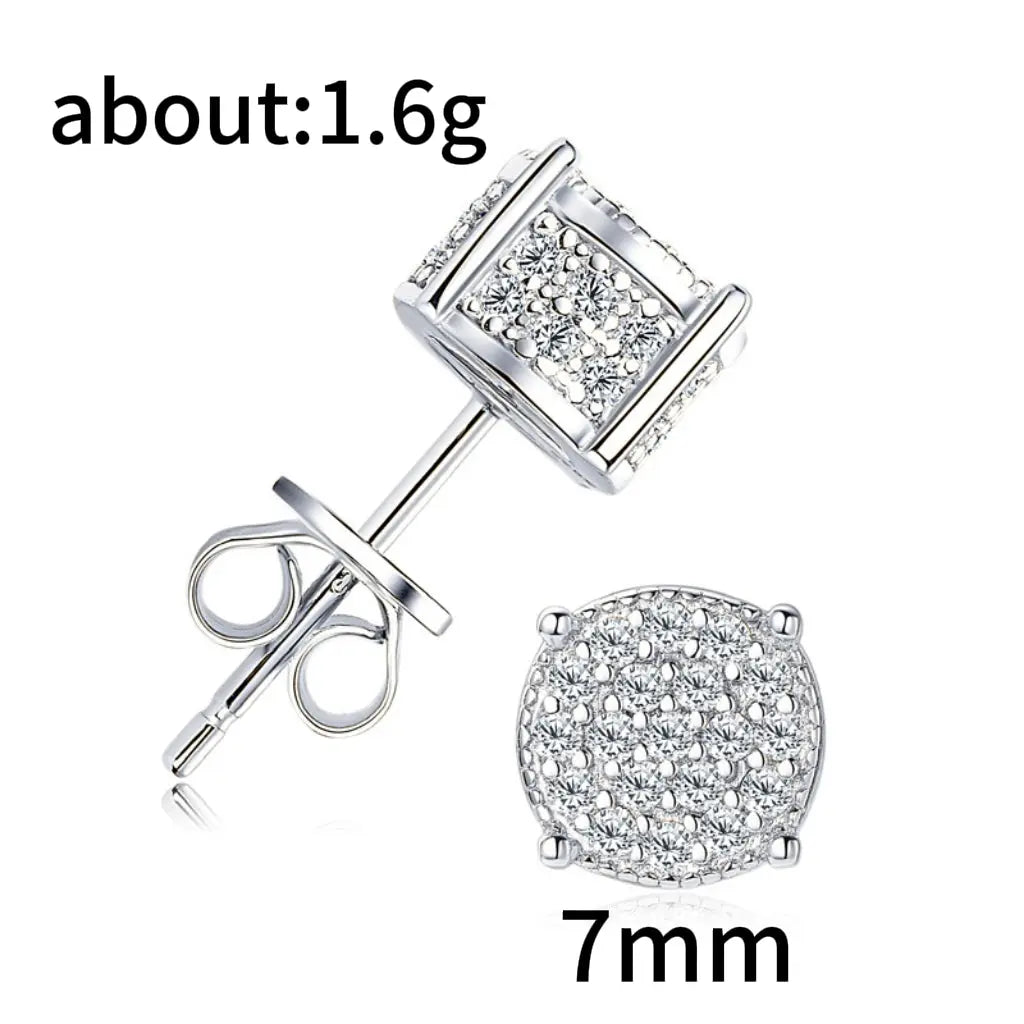 Hip Hop Sparkling Zircon Stud Earrings,4 Prong Setting, Bling Design,Unisex For Daily Wear And Parties Womens & Mens Apparel Fine Jewelery Accessories Fashion Hip Hop Sparkling Zircon Stud Earrings,4 Prong Setting, Bling Design,Unisex For Daily Wear And Parties