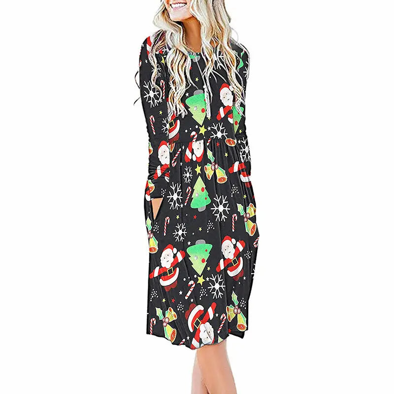 Women's Round Neck Waist Dress Womens & Mens Apparel Fine Jewelery Accessories