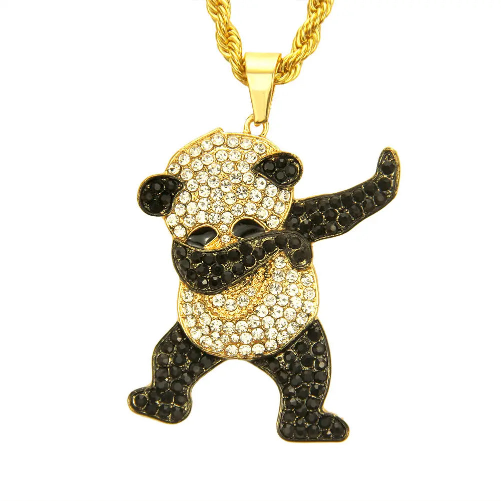 Hip-hop Cool Hip-hop Panda Diamond Pendant Womens & Mens Apparel Fine Jewelery Accessories Fashion Hip-hop Cool Hip-hop Panda Diamond Pendant