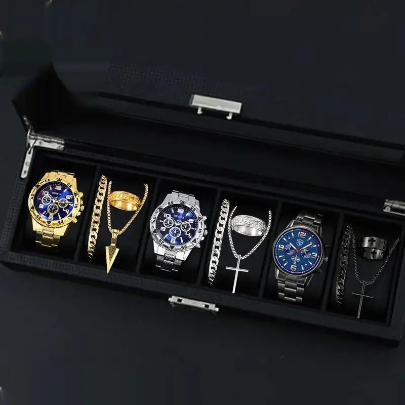 12-set Men's Watches  Fashionable Multi-color Assortment Of Quartz Men's Watches Womens & Mens Apparel Fine Jewelery Accessories Fashion 12-set Men's Watches  Fashionable Multi-color Assortment Of Quartz Men's Watches