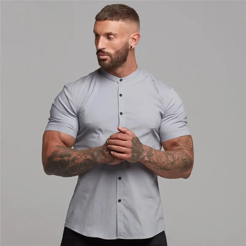 New Summer Shirt  Fitness Clothing Cotton Tops Short Sleeve Sports Shirts Brand Mens Short Cool Casual Fashion Breathable Shirt Womens & Mens Apparel Fine Jewelery Accessories Clothing