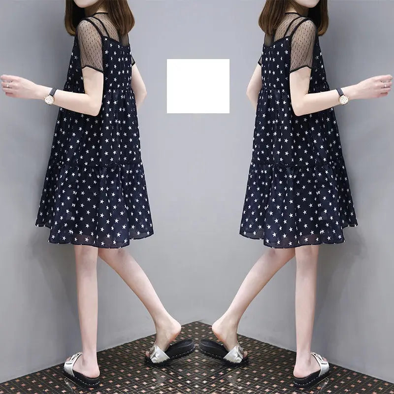 Womens Star Print A-Line Dress Womens & Mens Apparel Fine Jewelery Accessories