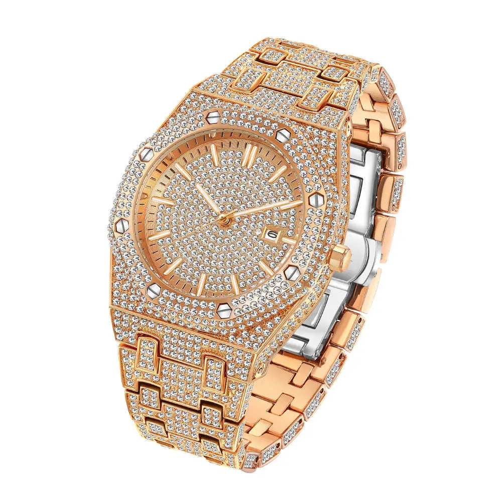 Fashion Rap Ice Hip Hop Full Diamond Large Dial Quartz Men's Watch Womens & Mens Apparel Fine Jewelery Accessories Fashion Fashion Rap Ice Hip Hop Full Diamond Large Dial Quartz Men's Watch