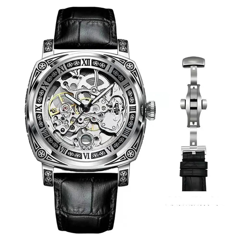 Men's Casual Skeleton Automatic Mechanical Watch Womens & Mens Apparel Fine Jewelery Accessories