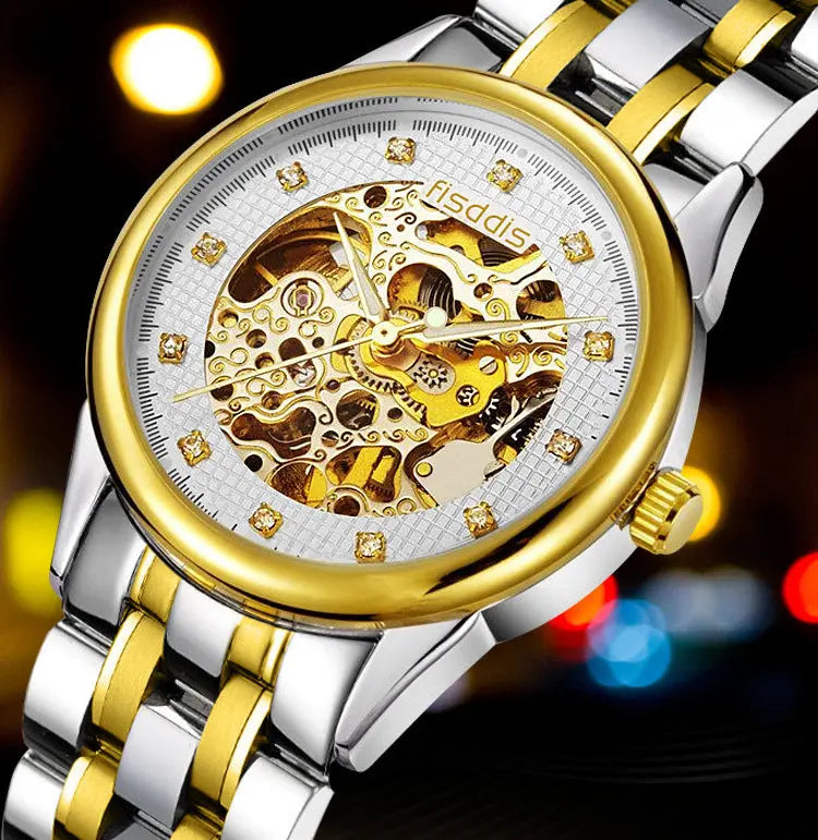 New Foreign Trade Luminous Mechanical Watches, Automatic Hollowing, Men's Fashion Trend, Steel Machinery Watches Womens & Mens Apparel Fine Jewelery Accessories Fashion New Foreign Trade Luminous Mechanical Watches, Automatic Hollowing, Men's Fashion Trend, Steel Machinery Watches