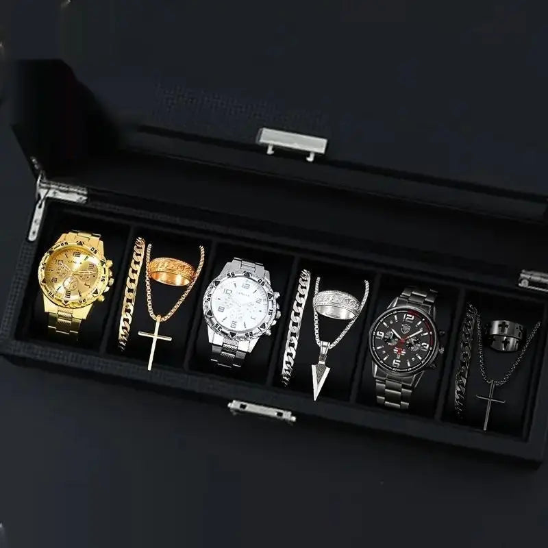 12-set Men's Watches  Fashionable Multi-color Assortment Of Quartz Men's Watches Womens & Mens Apparel Fine Jewelery Accessories Fashion 12-set Men's Watches  Fashionable Multi-color Assortment Of Quartz Men's Watches
