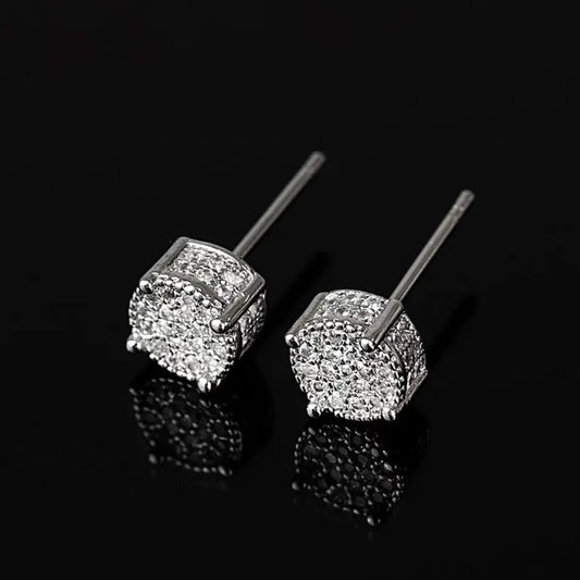 Hip Hop Sparkling Zircon Stud Earrings,4 Prong Setting, Bling Design,Unisex For Daily Wear And Parties Womens & Mens Apparel Fine Jewelery Accessories Fashion Hip Hop Sparkling Zircon Stud Earrings,4 Prong Setting, Bling Design,Unisex For Daily Wear And Parties