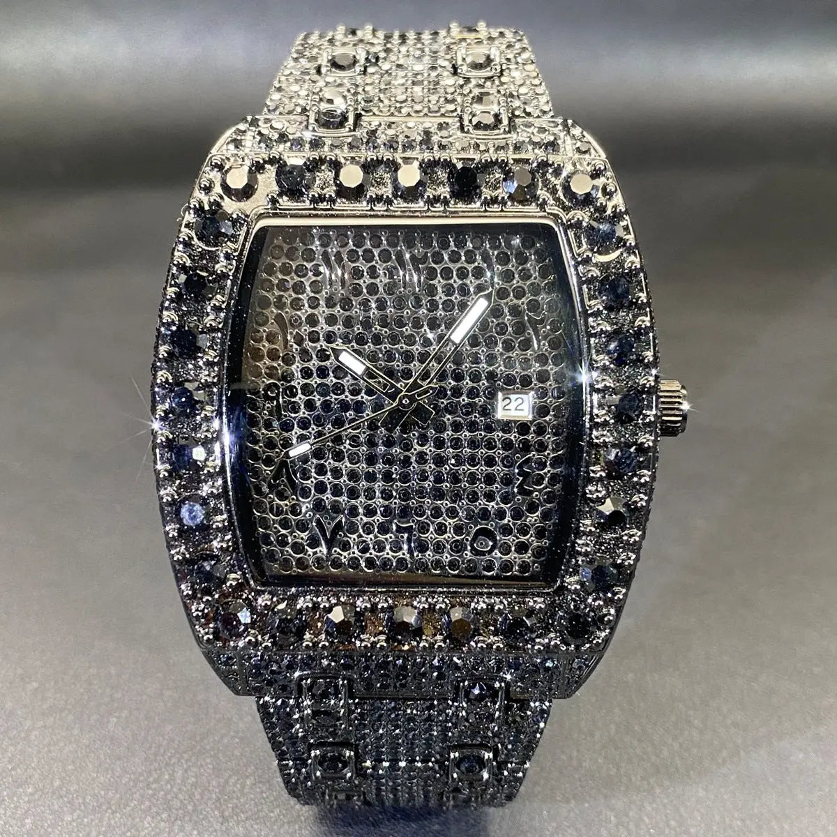 MISS FOX New Hip Hop Men's Brand Full Rhinestone Dating Quartz Watch Womens & Mens Apparel Fine Jewelery Accessories Fashion MISS FOX New Hip Hop Men's Brand Full Rhinestone Dating Quartz Watch