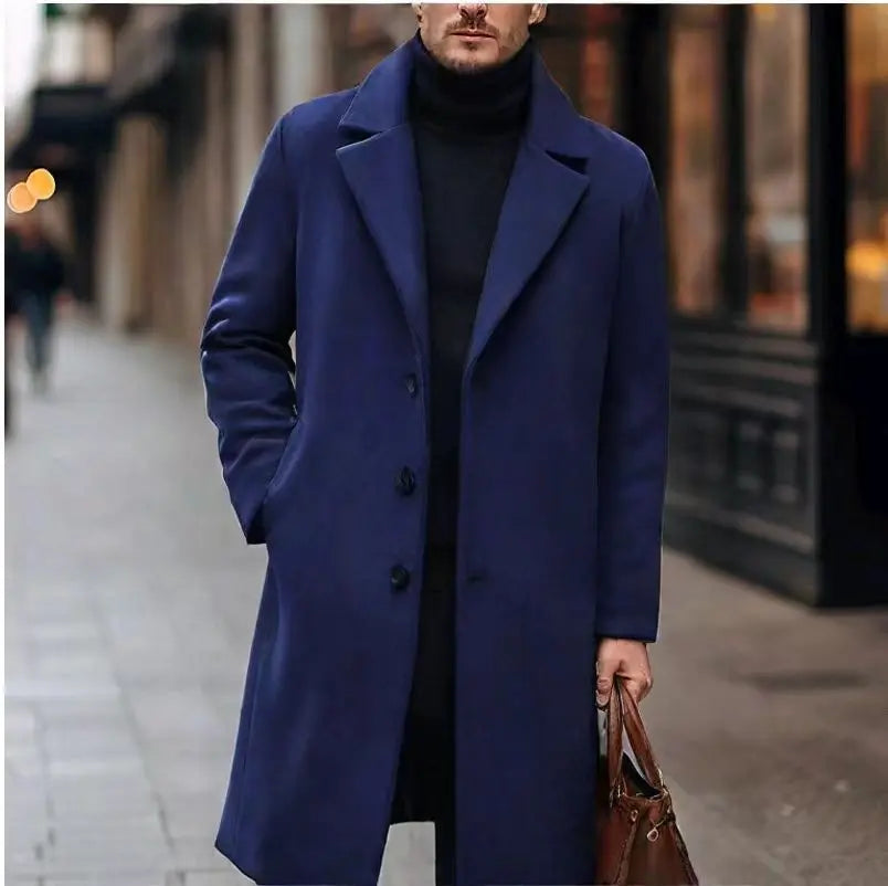 New Men's Casual Wool Coat Long Style Womens & Mens Apparel Fine Jewelery Accessories Clothing