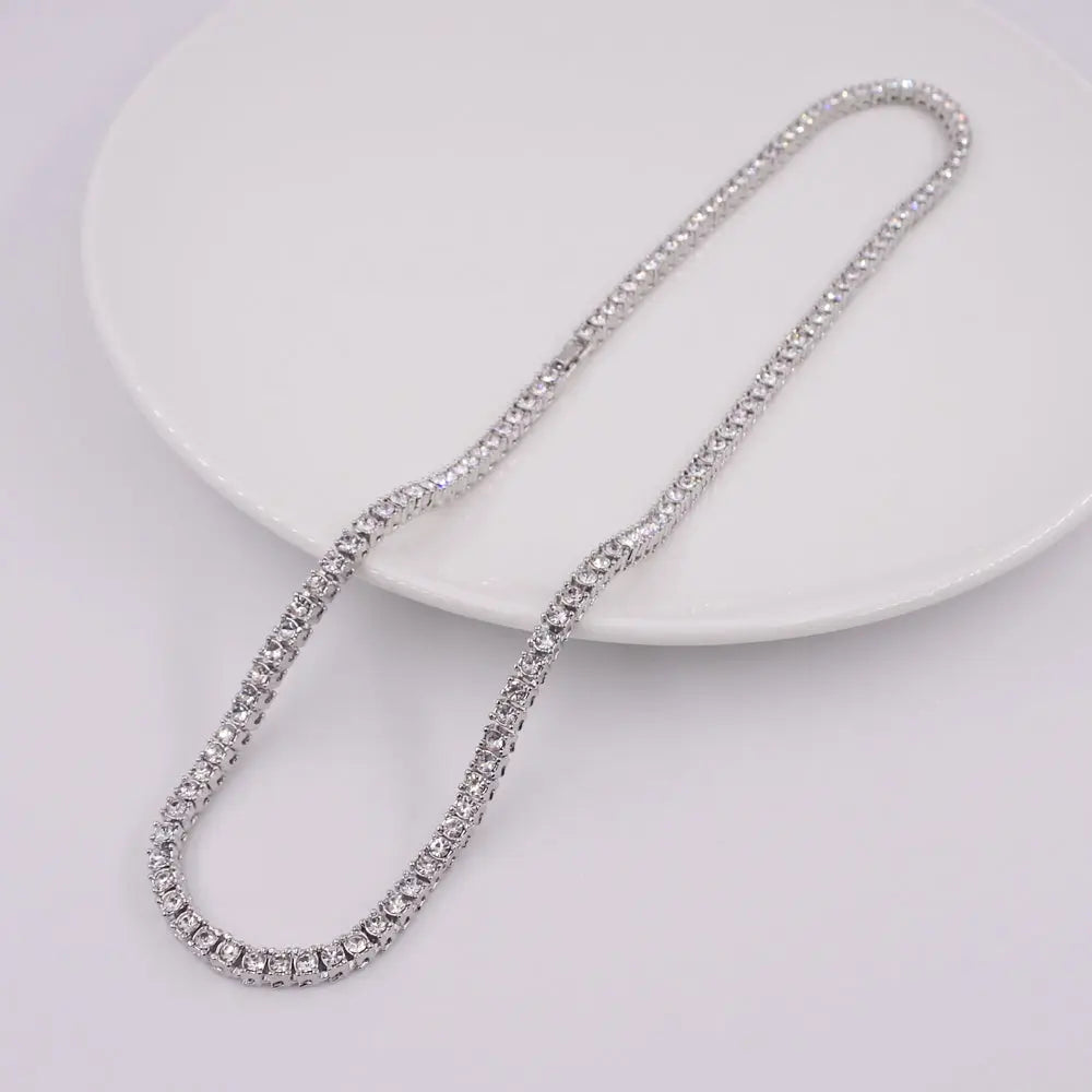 hip hop men's popular hip hop 1 row diamond alloy necklace Womens & Mens Apparel Fine Jewelery Accessories Fashion hip hop men's popular hip hop 1 row diamond alloy necklace