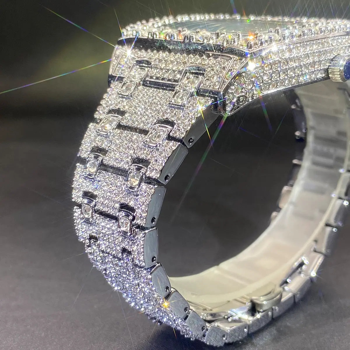 MISS FOX New Hip Hop Men's Brand Full Rhinestone Dating Quartz Watch Womens & Mens Apparel Fine Jewelery Accessories Fashion MISS FOX New Hip Hop Men's Brand Full Rhinestone Dating Quartz Watch