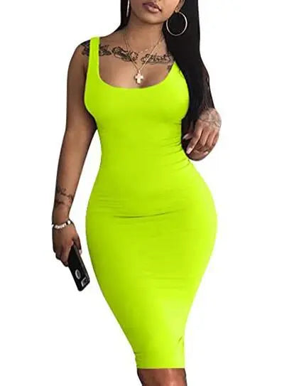 Womens Sexy Bodycon Tank Dress Sleeveless Womens & Mens Apparel Fine Jewelery Accessories