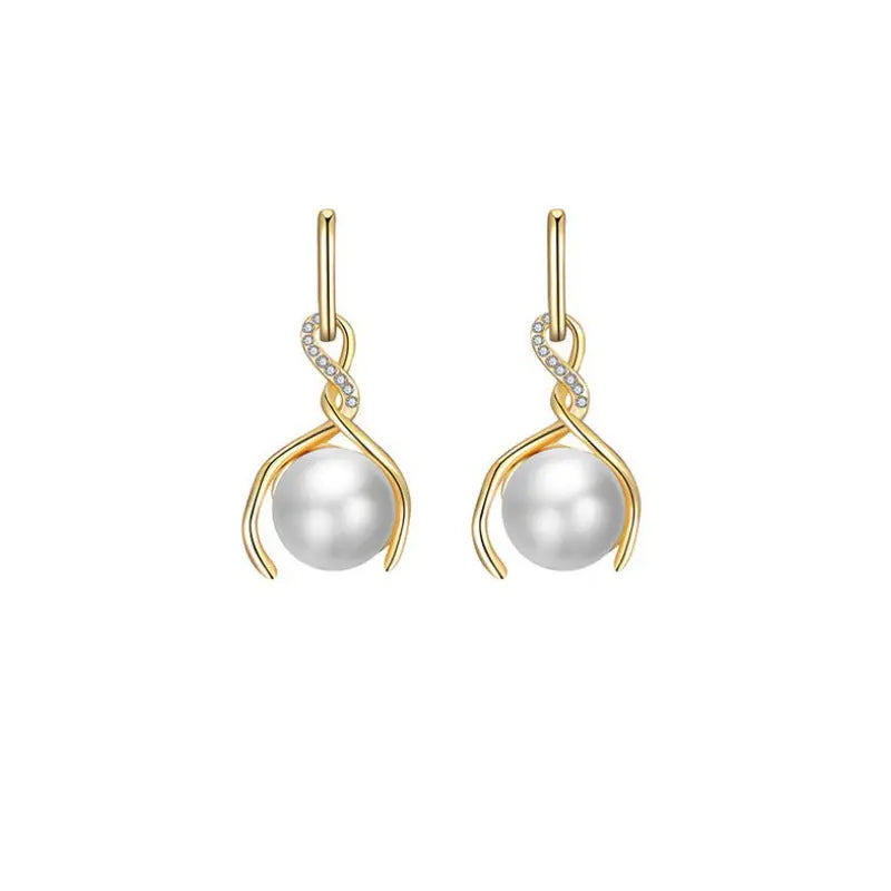 Korean Fashion Temperament Jewelry Pearl Earring Set Womens & Mens Apparel Fine Jewelery Accessories Fashion Korean Fashion Temperament Jewelry Pearl Earring Set