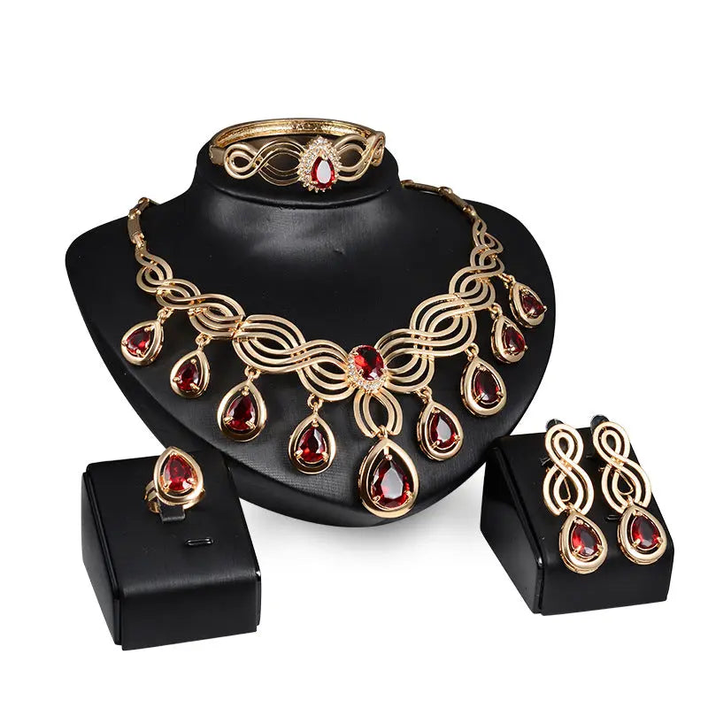 Set Jewelry Fashion Gems Necklace And Earrings Alloy Jewelry Womens & Mens Apparel Fine Jewelery Accessories Fine Jewelery Set Jewelry Fashion Gems Necklace And Earrings Alloy Jewelry