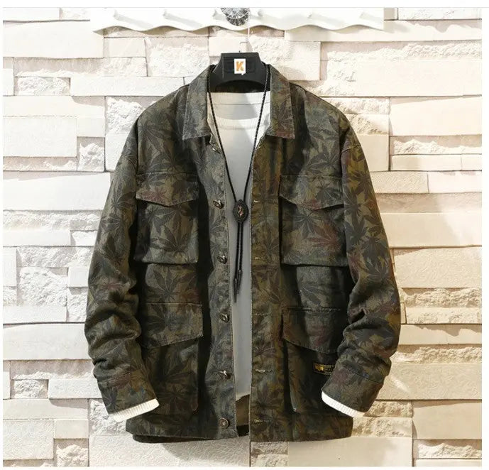 New Mens Camouflage Denim Jacket Coat Man Coats Jaqueta Masculino Jeans Jacket & Coats Fashion Design Autumn Brand Clothing Womens & Mens Apparel Fine Jewelery Accessories Clothing