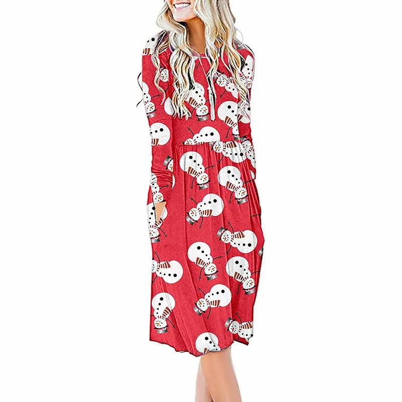 Women's Round Neck Waist Dress Womens & Mens Apparel Fine Jewelery Accessories