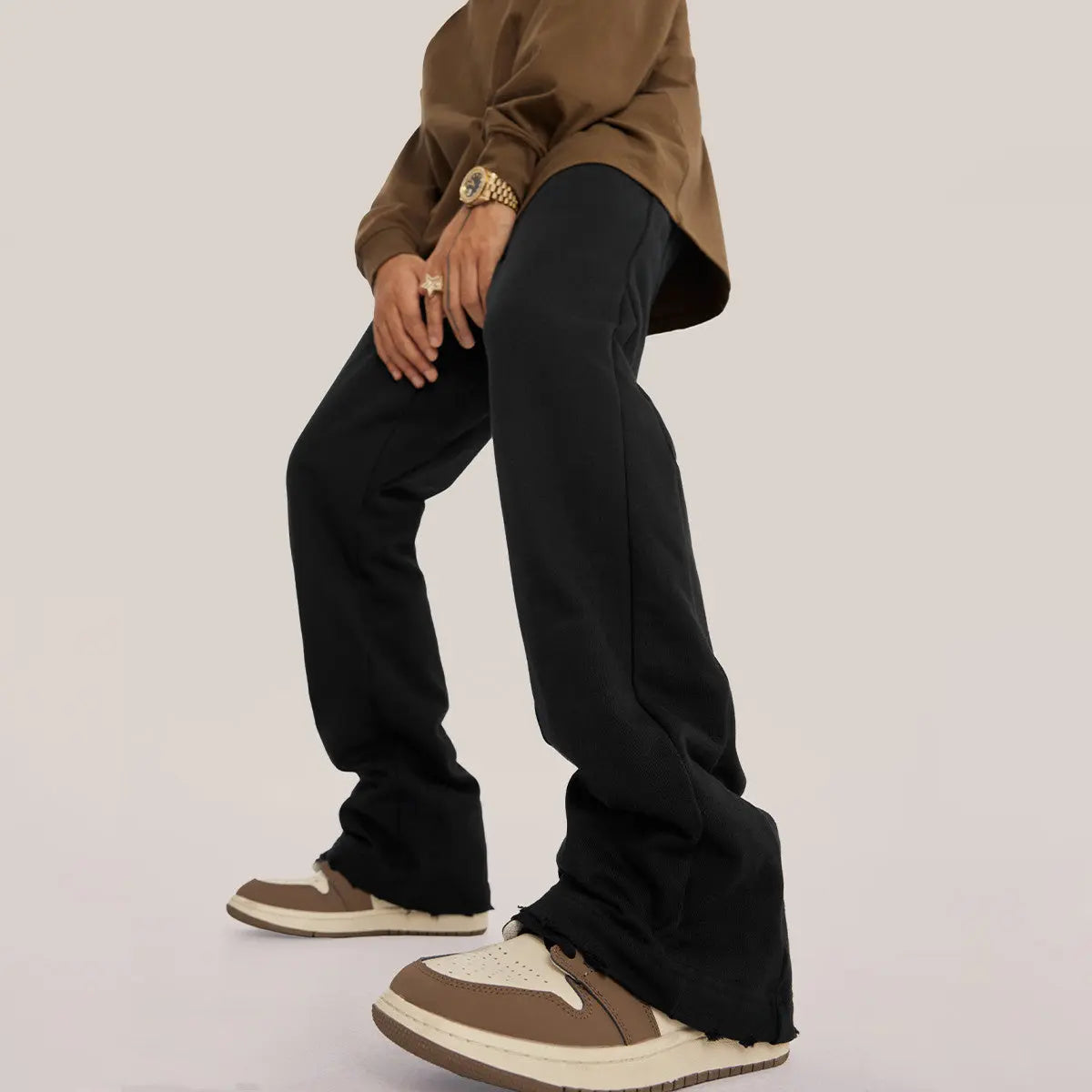 Mens Solid Color Peplum Simple Pants Loose Casual Pants Womens & Mens Apparel Fine Jewelery Accessories Clothing