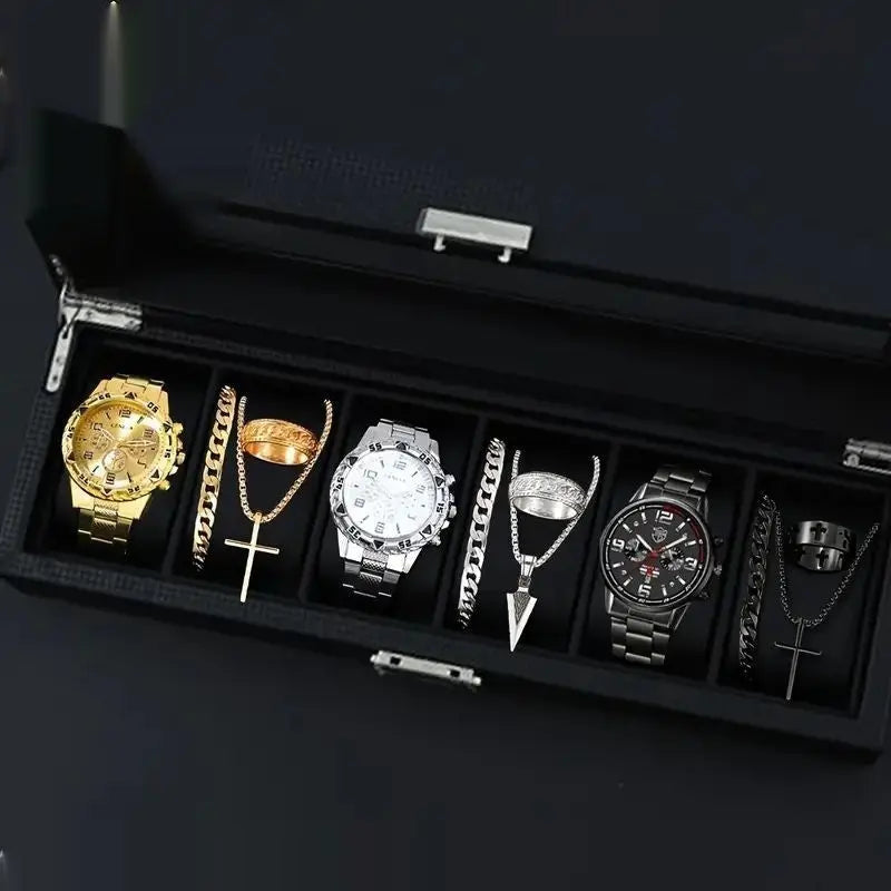 12-set Men's Watches  Fashionable Multi-color Assortment Of Quartz Men's Watches Womens & Mens Apparel Fine Jewelery Accessories Fashion 12-set Men's Watches  Fashionable Multi-color Assortment Of Quartz Men's Watches