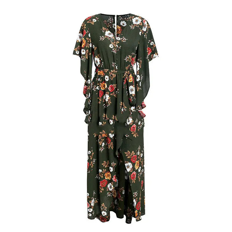 Printed Long Dress Womens Slit Dress Hot Sale Womens & Mens Apparel Fine Jewelery Accessories