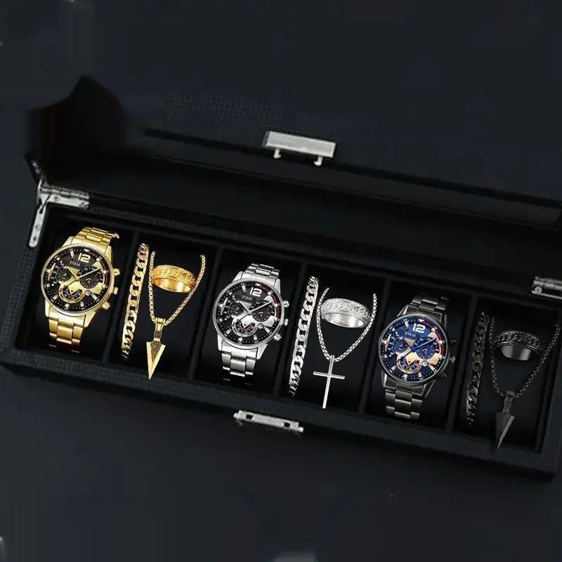 12-set Men's Watches  Fashionable Multi-color Assortment Of Quartz Men's Watches Womens & Mens Apparel Fine Jewelery Accessories Fashion 12-set Men's Watches  Fashionable Multi-color Assortment Of Quartz Men's Watches