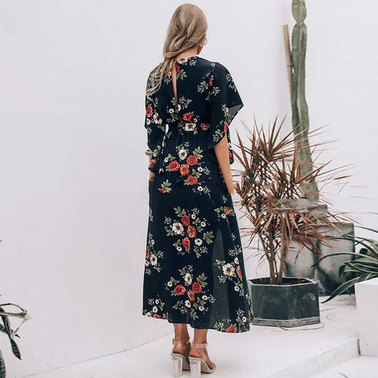 Printed Long Dress Womens Slit Dress Hot Sale Womens & Mens Apparel Fine Jewelery Accessories