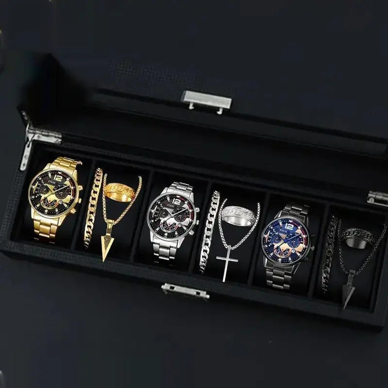 12-set Men's Watches  Fashionable Multi-color Assortment Of Quartz Men's Watches Womens & Mens Apparel Fine Jewelery Accessories Fashion 12-set Men's Watches  Fashionable Multi-color Assortment Of Quartz Men's Watches