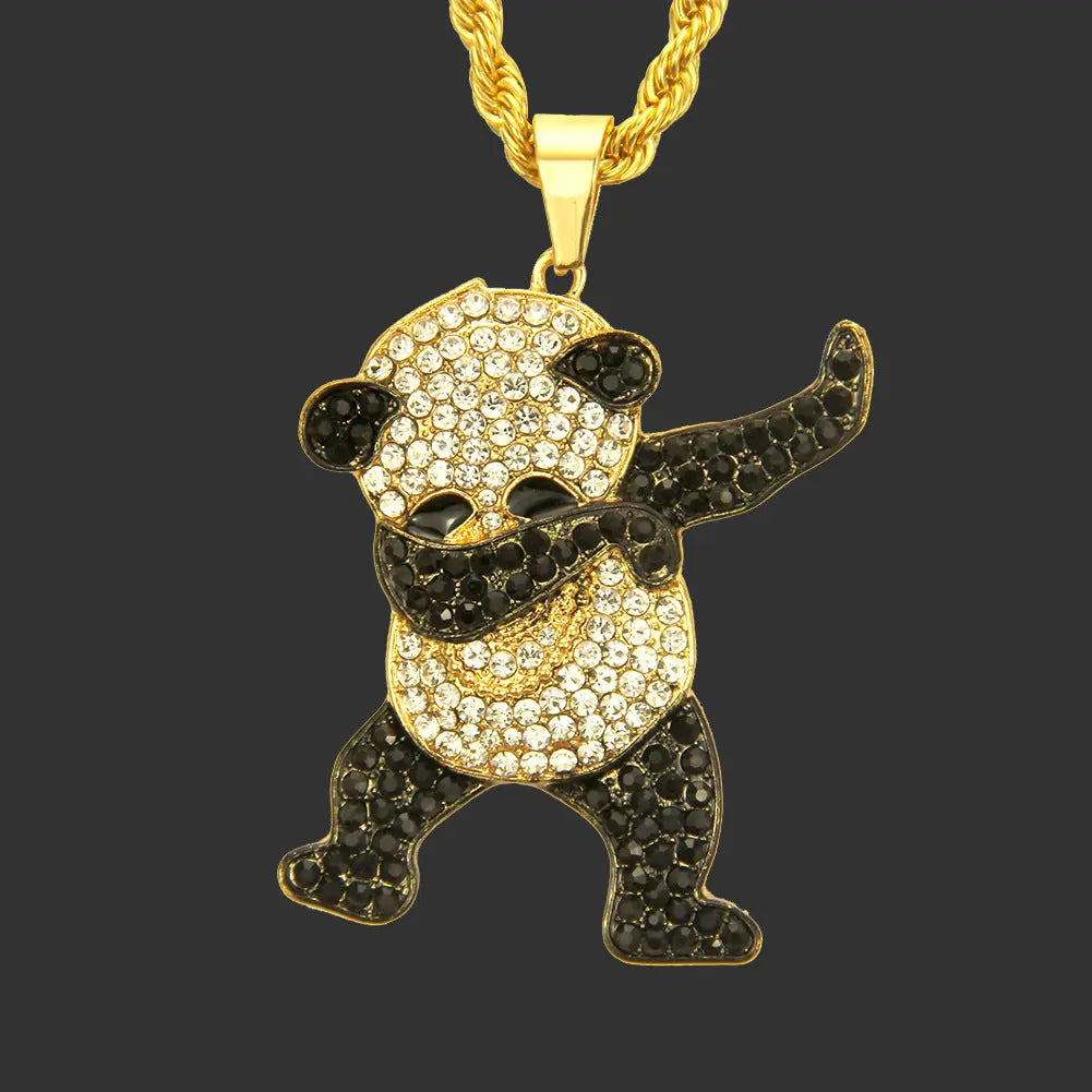 Hip-hop Cool Hip-hop Panda Diamond Pendant Womens & Mens Apparel Fine Jewelery Accessories Fashion Hip-hop Cool Hip-hop Panda Diamond Pendant