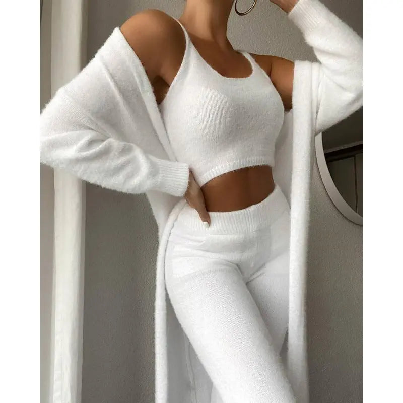 Women's Casual V-neck Plush Short Vest Pants Suit Womens & Mens Apparel Fine Jewelery Accessories